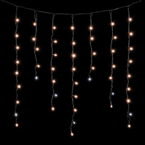 Изображение товара Гирлянда Бахрома 3,2 x 0,9 м Экстра Тепло-Белая с Мерцанием Белого Диода 220В, LED, Провод Черный Каучук, IP65 Laitcom LL168BLW-1-2EWW