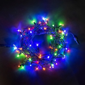 Изображение товара Гирлянда Нить 10м Разноцветная 220В, LED, Провод Черный Каучук, IP65 Laitcom Нити (на ёлку) LL75-1-2M