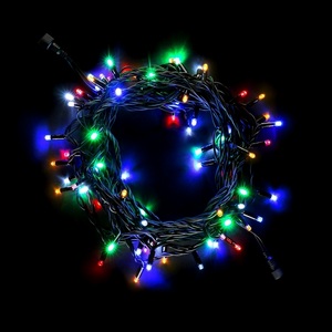 Изображение товара Гирлянда светодиодная led нить 10м Разноцветная с Мерцанием Белого Диода 220В, LED, Провод Черный Каучук, IP65 Laitcom Нити (на ёлку) LL75BLW-1-2M