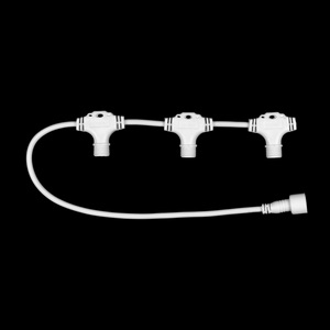 Изображение товара Разветвитель 3-х Лучевой для Бахромы, Занавесов и Нитей 220В без Возможности Управления, Провод Белый Каучук, IP65 Laitcom ПВХ LLR3-8