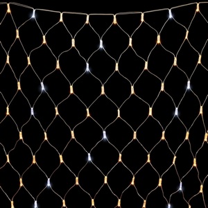 Изображение товара Светодиодная Сеть с Колпачком x м Тепло-Белая Мерцанием Белого Диода 220В, LED, Провод Прозрачный ПВХ, IP65 Laitcom Сети NTL256BLWCAP-10-2WW