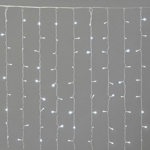 Изображение товара Гирлянда на елку 20 м Занавес Облегченный 2 x 1 м белый 220В, 200 LED, провод прозрачный ПВХ, IP54 Laitcom PCL200NOT-10-2W