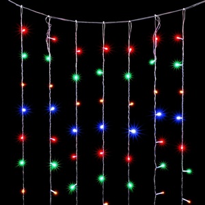 Изображение товара Гирлянда Занавес Облегченный x м Разноцветный 220В, LED, Провод Прозрачный ПВХ, IP54 Laitcom Занавесы PCL400NOT-10-2M