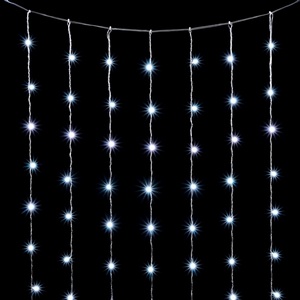 Изображение товара Гирлянда Занавес Облегченный x м Белый 220В, LED, Провод Прозрачный ПВХ, IP54 Laitcom Занавесы PCL400NOT-10-2W