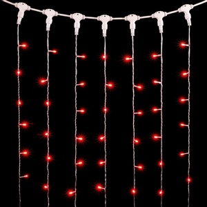 Изображение товара Гирлянда Занавес x 3 м Красный 220В, LED, Провод Прозрачный ПВХ, IP54 Laitcom Занавесы PCL602-10-2R