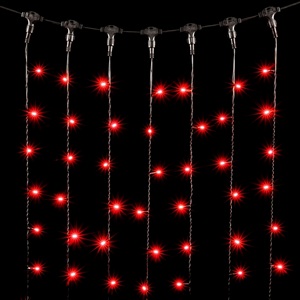 Изображение товара Гирлянда на елку красная Занавес x 3 м Красный 220В, LED, Провод Черный ПВХ, IP54 Laitcom Занавесы PCL602-11-2R
