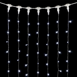 Изображение товара Гирлянда Занавес x 3 м Белый с Мерцанием Белого Диода 220В, LED, Провод Прозрачный ПВХ, IP54 Laitcom Занавесы PCL602BLW-10-2W