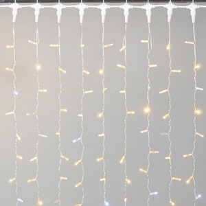 Изображение товара Гирлянда занавес с колпачком 2 x 3 м тепло-белый с мерцанием белого диода 220В, 600 LED, провод прозрачный ПВХ, IP65 Laitcom PCL602BLWCAP-10-2WW