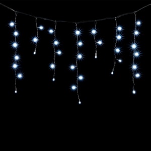 Изображение товара Гирлянда Бахрома с Колпачком 3,1 x 0,5 м Белая 220В, LED, Провод Черный ПВХ, IP65 Laitcom PIL120CAP-11-2W