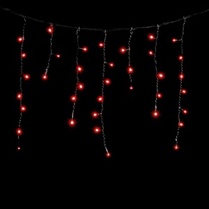 Изображение товара Гирлянда интерьера Бахрома 3,1 x 0,5 м Красная 220В, LED, Провод Черный ПВХ, IP54 Laitcom PIL150-11-2R