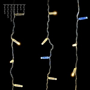 Изображение товара Гирлянда Бахрома с Колпачком 3,2 x 0,9 м Тепло-Белая Мерцанием Белого Диода 220В, LED, Провод Прозрачный ПВХ, IP65 Laitcom PIL180BLWCAP-10-2WW