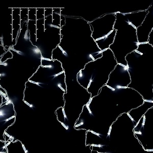 Изображение товара Гирлянда Бахрома с Колпачком 3,2 x 0,9 м Белая 220В, LED, Провод Прозрачный ПВХ, IP65 Laitcom PIL180CAP-10-2W
