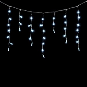 Изображение товара Гирлянда Бахрома с Колпачком 4,9 x 0,5 м Белая 220В, LED, Провод Прозрачный ПВХ, IP65 Laitcom PIL189CAP-10-2W