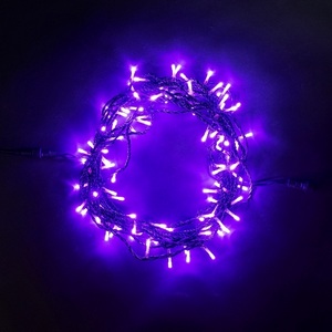 Изображение товара Гирлянда Нить 10м Пурпурная 24В, LED, Провод Черный ПВХ, IP54 Laitcom Нити (на ёлку) PST100-11-1PU