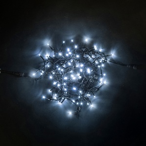Изображение товара Гирлянда Нить 10м Белая 24В, LED, Провод Черный ПВХ, IP54 Laitcom Нити (на ёлку) PST100-11-1W