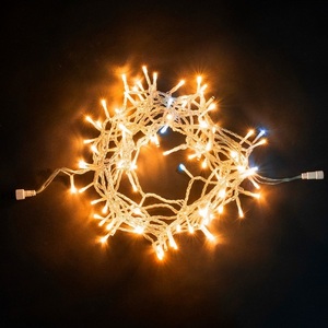 Изображение товара Гирлянда Нить 10м Желтая с Мерцанием Белого Диода 220В, LED, Провод Прозрачный ПВХ, IP54 Laitcom Нити (на ёлку) PST100BLW-10-2Y