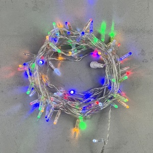 Изображение товара Гирлянда Нить с колпачком 10м разноцветная с мерцанием белого диода 220В, 100 LED, провод прозрачный Laitcom PST100BLWCAP-10-2M