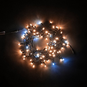 Изображение товара Гирлянда Нить с Колпачком 10м Экстра Тепло-Белая Мерцанием Белого Диода 24В, LED, Провод Черный ПВХ, IP65 Laitcom Нити (на ёлку) PST100BLWCAP-11-1EWW