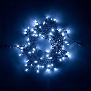 Изображение товара Гирлянда Нить с Колпачком 10м Белая Мерцанием Белого Диода 24В, LED, Провод Черный ПВХ, IP65 Laitcom Нити (на ёлку) PST100BLWCAP-11-1W