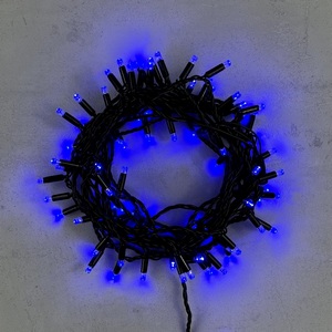 Изображение товара Гирлянда Нить с колпачком 10м синяя 220В, 100 LED, провод черный ПВХ, IP65 Laitcom PST100CAP-11-2B