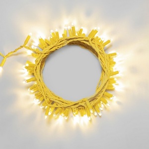 Изображение товара Гирлянда Нить с колпачком 10м тепло-белая 24В, 100 LED, провод золотой ПВХ, IP65 Laitcom PST100CAP-12-1WW