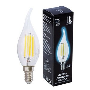 Изображение товара Лампочка светодиодная филаментная E14-7W-NH-flame filament_lb L&B