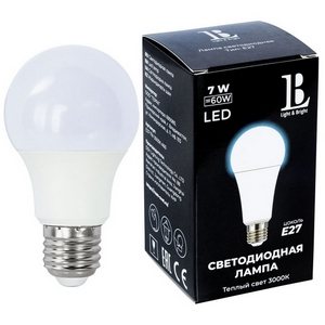 Изображение товара Лампочка светодиодная L&B E27-7W-3000K-A60_lb