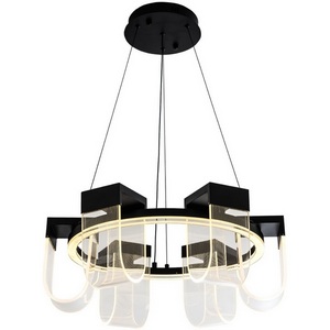 Изображение товара Подвесной светильник светодиодный с пультом с регулировкой цветовой температуры LED4U LED4U L7707-600 BK