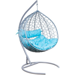 Изображение товара Подвесное кресло LESET БАЛИ 2500000069970 Сталь,Ротанг, Полиэстер, Бирюзовый, Серый