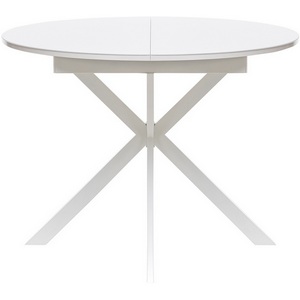 Изображение товара Стол вставка-бабочка раздвижной Leset Капри со стеклом (Стекло Белое/Белый) 2500000129988 (круглая столешница, 4 ножки)