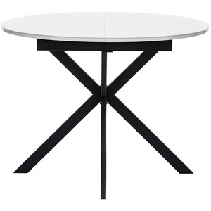 Изображение товара Стол вставка-бабочка раздвижной Leset Капри со стеклом (Стекло Белое/Черный) 2500000129995 (круглая столешница, 4 ножки)