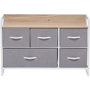 Изображение товара Комод Leset Ноа широкий, Каркас Белый, Светло-серый (Сталь,Искусственный лен/Белый) арт.2500000183478