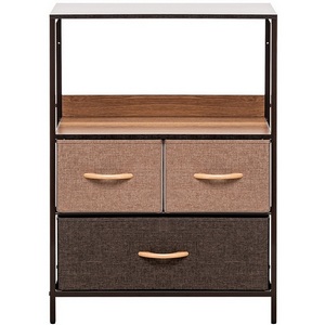 Изображение товара Комод Leset Локи 3 ящ., Коричневый (Сталь,Искусственный лен/Коричневый) арт.2500000183485