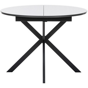 Изображение товара Стол вставка-бабочка раздвижной Leset Капри со стеклом (Стекло Антрацит/Черный) 2500000188954 (круглая столешница, 4 ножки)