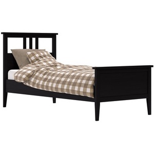 Изображение товара Комплект кровать с металлическим основанием с реечным дном Leset Мира 90х200 с основанием (Массив сосны/Черный) арт.2500000203824