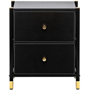 Изображение товара Комод с золотой фурнитурой Leset Нирита/Хайди, 2 ящика, Чёрный