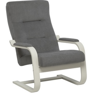 Изображение товара Кресло Leset Оскар 4687206966383 Фанера,Береза,Шпон, Велюр, Серый, Слоновая кость