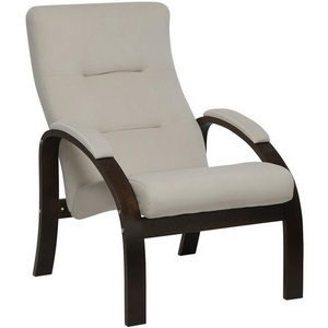 Изображение товара Кресло Leset Лион 4687206966628 Фанера,Береза,Шпон, Велюр, Бежевый, Орех