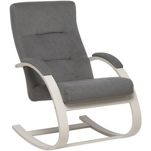 Изображение товара Кресло-качалка Leset Милано 4687206966765 Фанера,Береза,Шпон, Велюр, Серый, Слоновая кость
