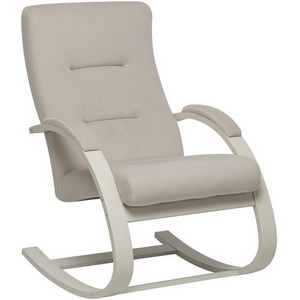 Изображение товара Кресло-качалка Leset Милано 4687206966772 Фанера,Береза,Шпон, Велюр, Бежевый, Слоновая кость