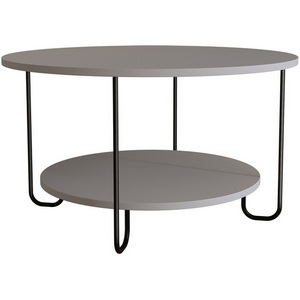 Изображение товара Стол журнальный с полкой CORRO COFFEE TABLE (Бежевый) LEVE (круглая столешница)