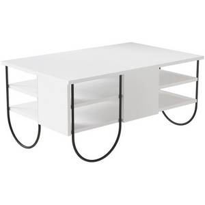 Изображение товара Стол с деревянной столешницей шириной 60 см журнальный с полкой LEVE NORFOLK COFFEE TABLE LEV00074 (прямоугольная столешница, 4 ножки)