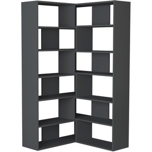 Изображение товара Стеллаж настенный с нагрузкой до 20 кг прямой MOLLY BOOKCASE NO.4 (ЛДСП/Темно-серый) LEVE