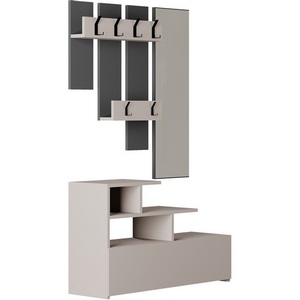 Изображение товара Обувница с вешалкой для одежды VESTY HALL STAND (Дерево/Бежевый) LEVE