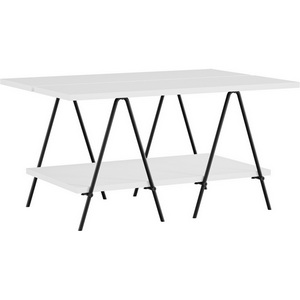 Изображение товара Стол журнальный с полкой ESSEL COFFEE TABLE (Белый) LEVE (прямоугольная столешница)