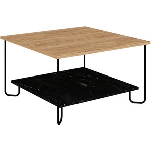 Изображение товара Стол квадратный длиной 80 см журнальный с полкой MARBO COFFEE TABLE LEVE (4 ножки)
