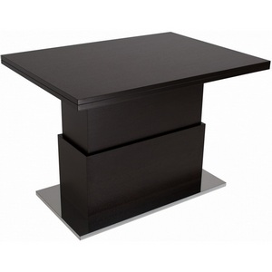 Изображение товара Стол-трансформер подъемно-раскладной (раскрытая книга) Левмар Slide D23/S95 венге/опоры сатинированная сталь (прямоугольная столешница)