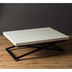 Изображение товара Стол подъемно-раскладной (раскрытая книга) трансформер Левмар Compact D36/S53 (дуб анкор светлый/черный) (прямоугольная столешница, I I-образная опора)