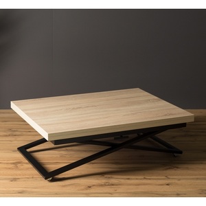 Изображение товара Стол на колесах подъемно-раскладной (раскрытая книга) трансформер Левмар Compact D89/S53 (дуб сонома/черные опоры) Levmar (прямоугольная столешница, 2 ножки)