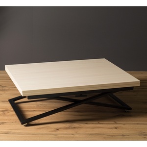 Изображение товара Стол на колесах подъемно-раскладной (раскрытая книга) трансформер Левмар Compact D31/S53 (выбеленный дуб/черные опоры) Levmar (прямоугольная столешница, 2 ножки)